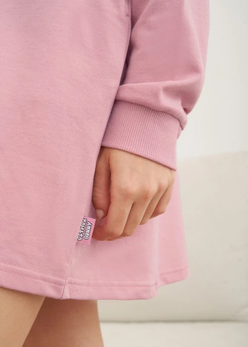 連身_艾絲樂小兔系列．落肩口長袖袋睡衣(微風粉-Fans)