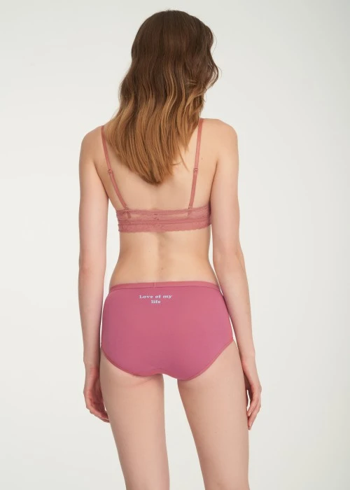 XXL 慢慢喜歡．高腰三角內褲（深玫瑰粉-摯愛）