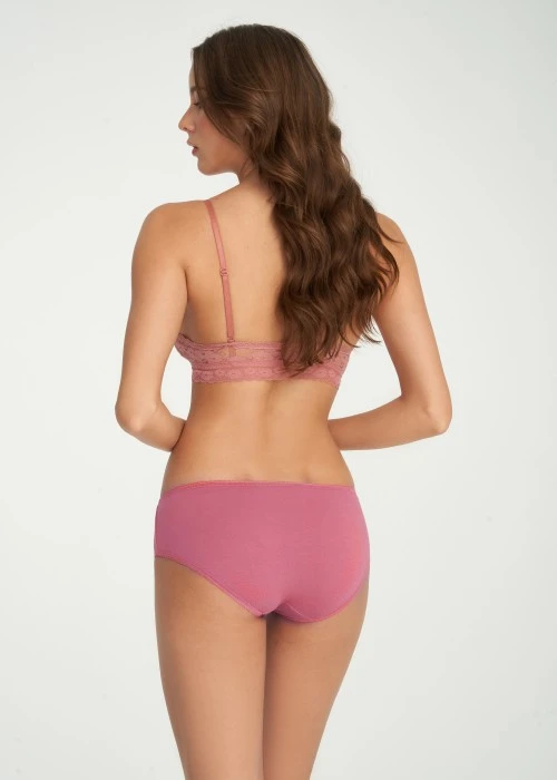 經典純色．花邊中腰三角內褲(幽玄藍)