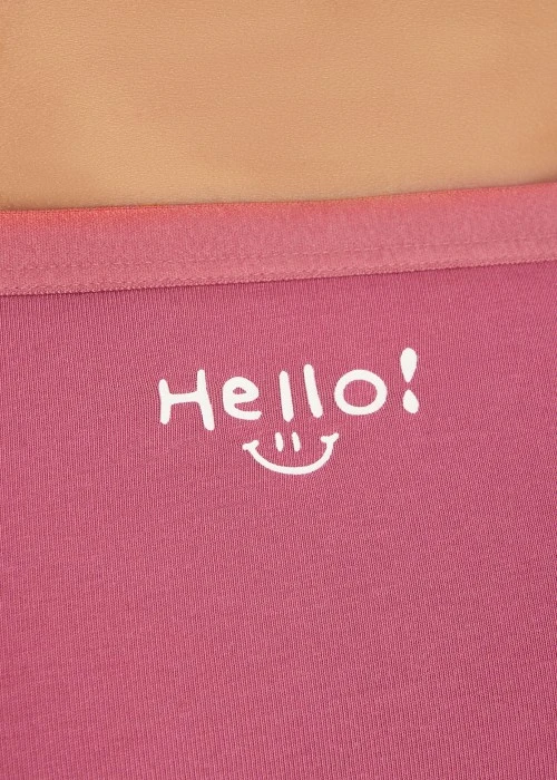 XXL 慢慢喜歡．緊帶高腰三角內褲（深玫瑰粉-Hello）