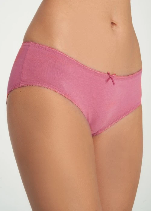 經典純色．花邊中腰三角內褲(幽玄藍)