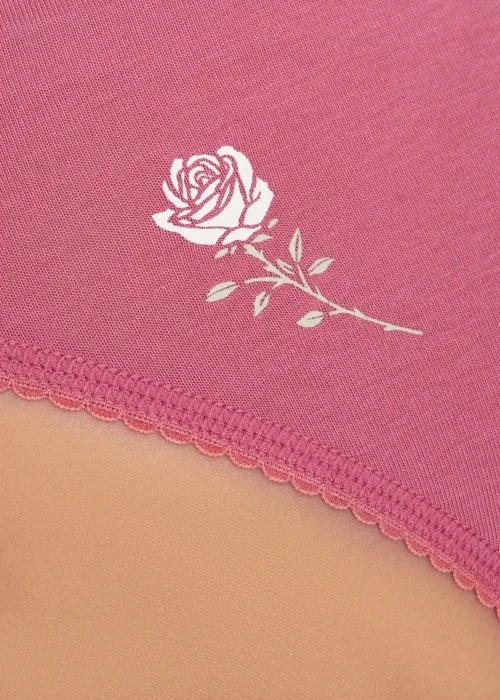 微光日記．花邊低腰三角內褲(褐灰-刺繡愛心笑臉)