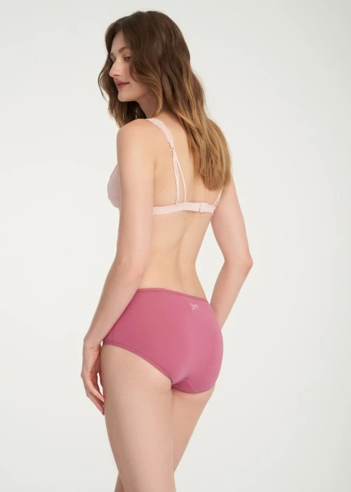 Gently Falling for Life．High Rise Cotton Flat Elastic Brief Panty(Cinder)