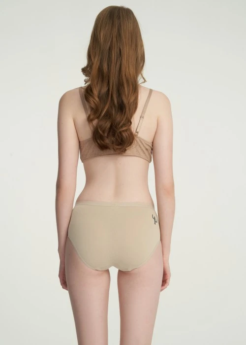 Timeless Elegance．Mid Rise Cotton Brief Panty(Heather Gray)