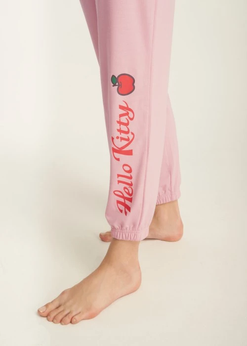 下身_Hello Kitty系列．緊帶束口居家長褲（熊熊粉-蘋果）