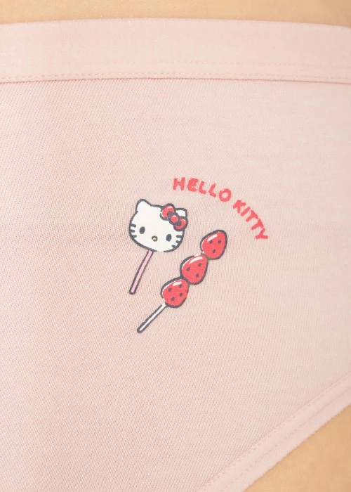 Hello Kitty 系列．緊帶中腰三角內褲（熊熊粉-糖葫蘆）