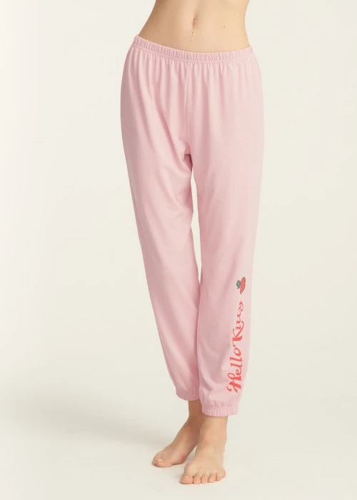 下身_Hello Kitty系列．緊帶束口居家長褲(熊熊粉-蘋果)