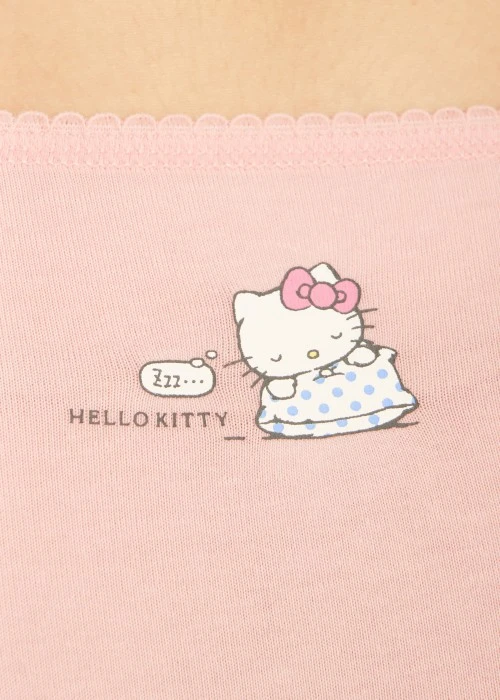 XXL Hello Kitty 系列．花邊中腰三角內褲（熊熊粉-打瞌睡）