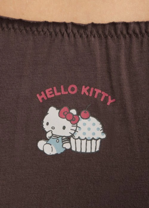 XXL Hello Kitty 系列．花苞中腰三角內褲（摩卡棕-想吃蛋糕）