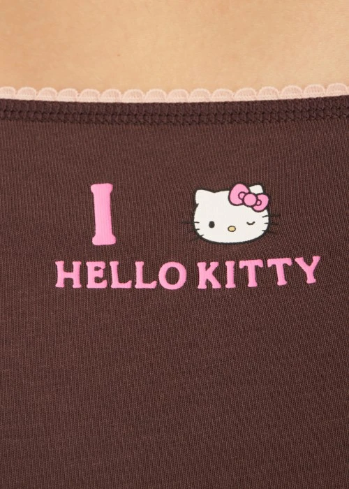 Hello Kitty 系列．花邊中腰三角內褲(熊熊粉-打瞌睡)