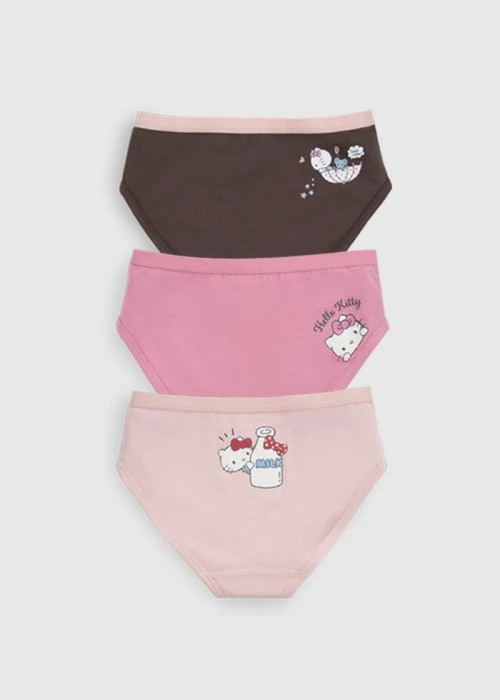 女童三入組_ Hello Kitty 系列．緊帶三角內褲(KITTY 悠閒假日)