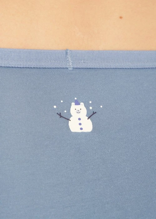 Winter Breath．Mid Rise Cotton Brief Panty（Dusty Blue）