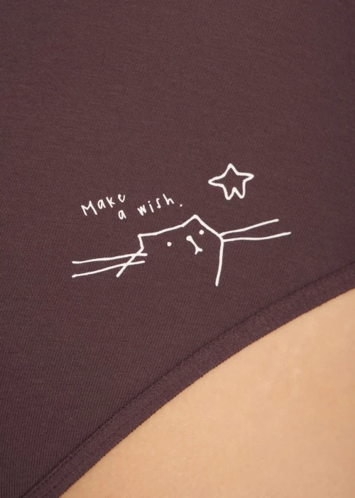 Winter Breath．Mid Rise Cotton Brief Panty（Puce）