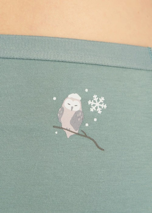 XXL Nordic．緊帶高腰三角內褲(棕紫-聖誕紅)