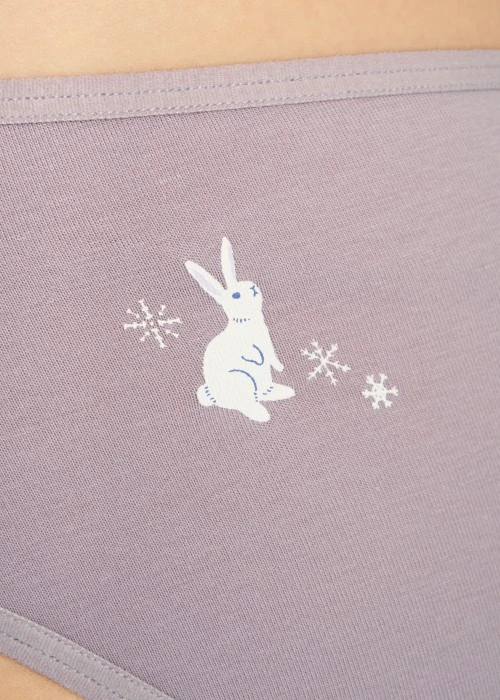 Winter Breath．Low Rise Cotton Flat Elastic Brief Panty（Sea Fog）