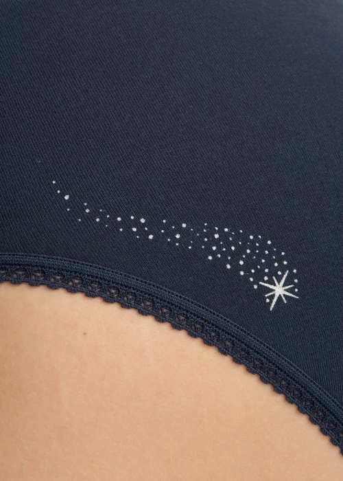 Nordic．Ultra High Rise Cotton V Lace Waist Brief Panty（Total Eclipse）