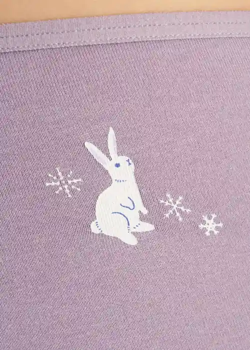 冬日氣息．細邊中腰三角內褲（花神紫-雪兔）