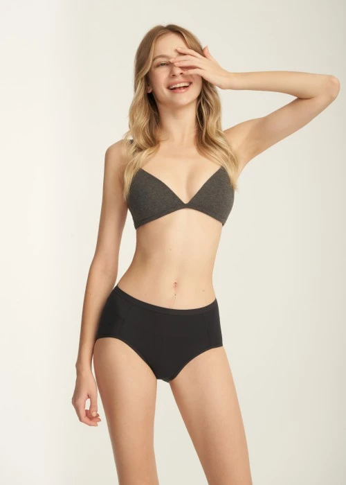 XXL Nordic．高腰三角內褲(花神紫-刺繡拐杖糖)