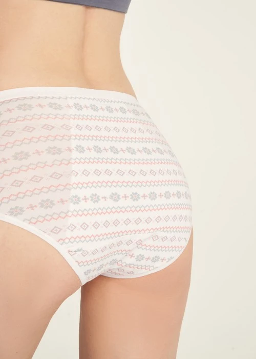 Sirius．高腰生理褲(釉瓷藍-刺繡雪花)