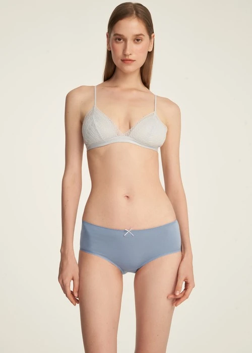 XXL Nordic．花邊高腰三角內褲(極光綠-刺繡小雪人)