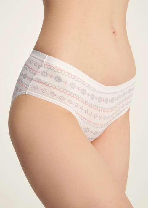 冬日氣息．緊帶中腰三角內褲(釉瓷藍-刺繡許願星)