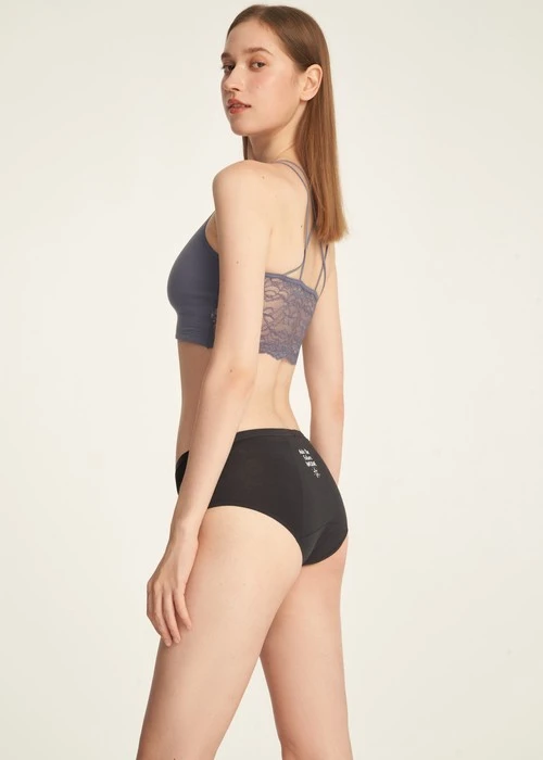 Sirius．中腰生理褲(釉瓷藍-刺繡雪花)