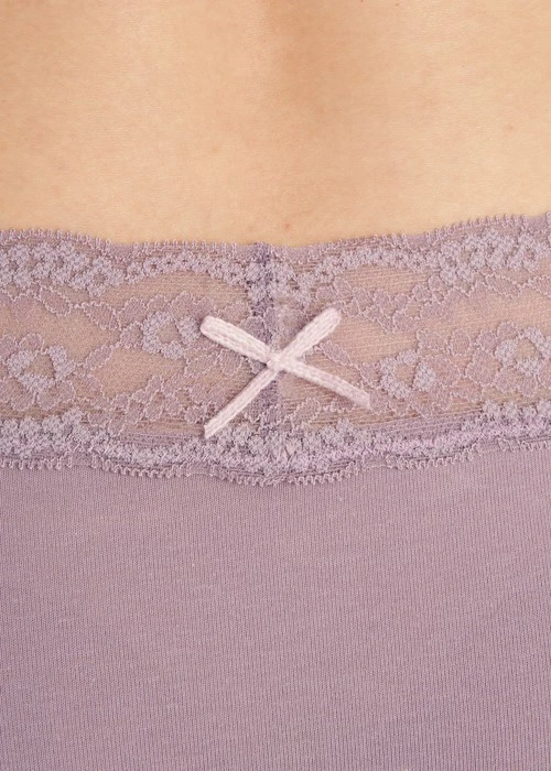 Nordic．窄版V蕾絲高腰三角內褲（花神紫-針織蝴蝶結）
