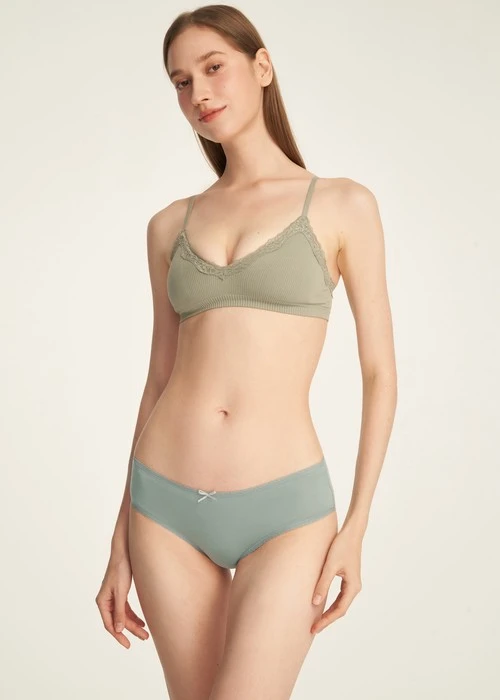 冬日氣息．花邊中腰三角內褲(花神紫-冰晶雪花)