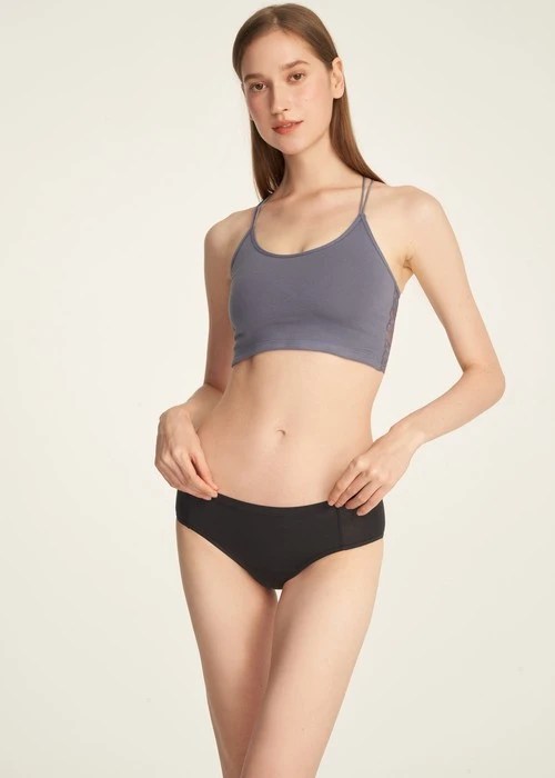 Sirius．中腰生理褲(釉瓷藍-刺繡雪花)