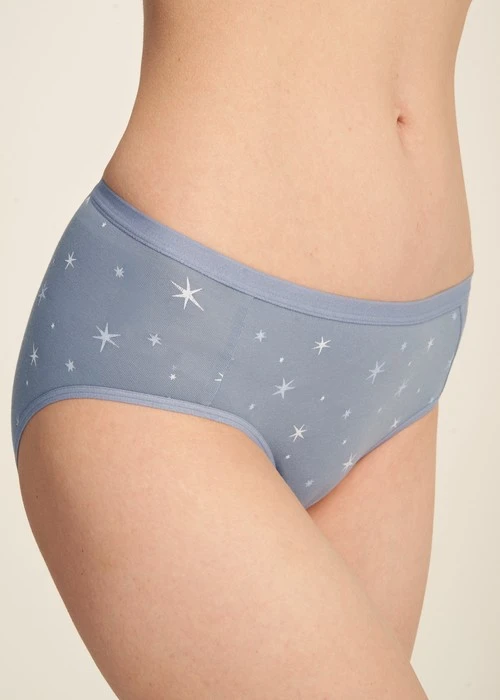 Winter Breath．Mid Rise Cotton Brief Panty（Crystal Stars）