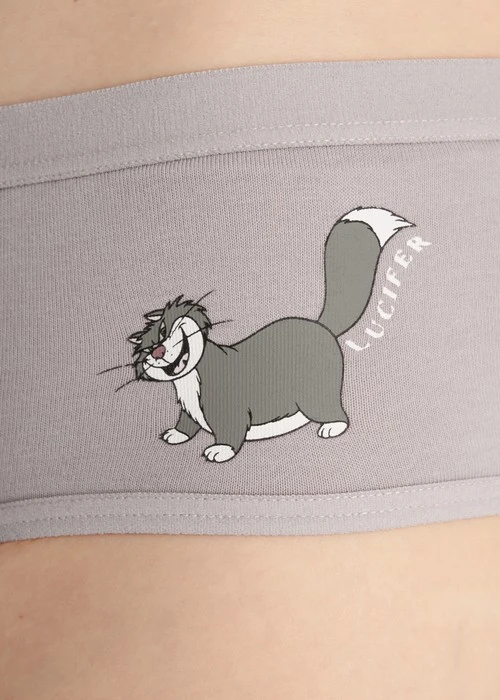 迪士尼貓狗系列．緊帶中腰三角內褲(鳶尾紫-魯斯佛壞笑)