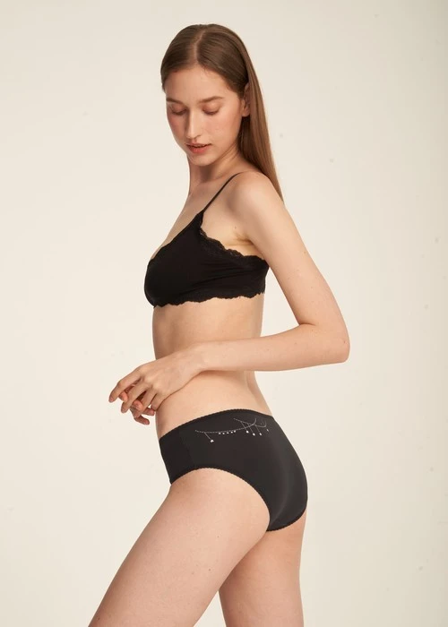 冬日氣息．花邊中腰三角內褲(花神紫-冰晶雪花)