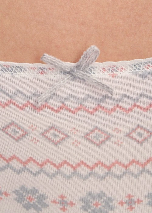 XXL Nordic．花邊高腰三角內褲(極光綠-刺繡小雪人)