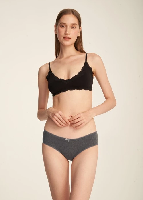 冬日氣息．花邊中腰三角內褲(花神紫-冰晶雪花)