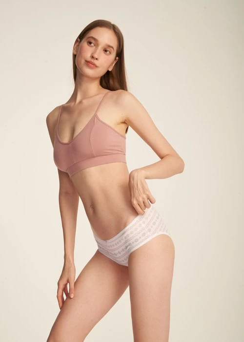 冬日氣息．花邊中腰三角內褲(花神紫-冰晶雪花)