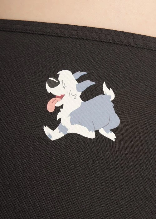 XXL 迪士尼貓狗系列．細邊中腰三角內褲（黑-Ｍax）