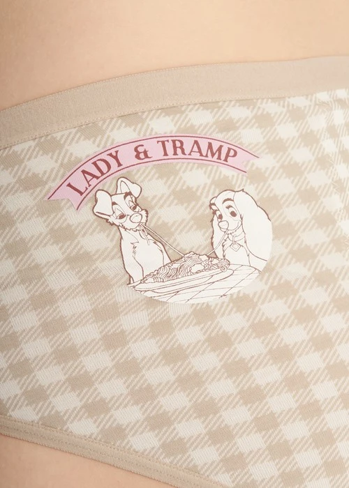 XXL 迪士尼貓狗系列．高腰生理褲（奶咖格-約會）