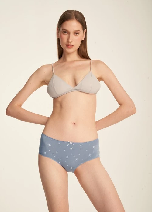 Nordic．花邊高腰三角內褲（琉璃藍-冰晶星星）