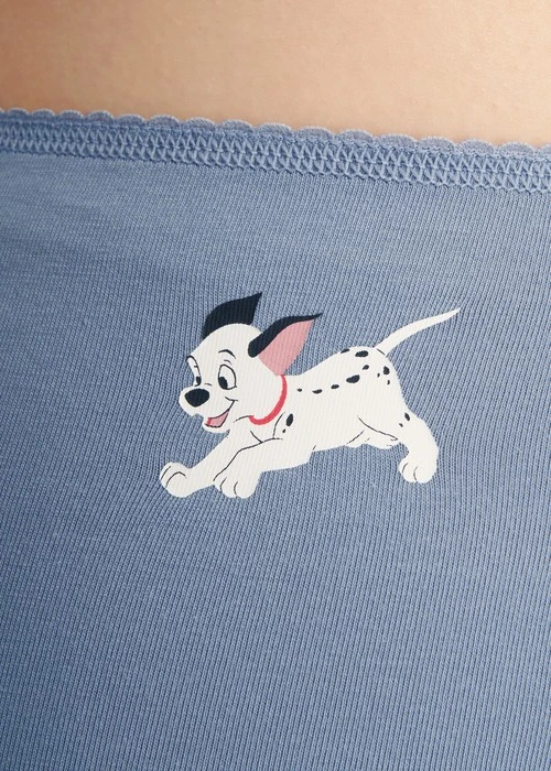 迪士尼貓狗系列．花邊高腰三角內褲（琉璃藍-101忠狗）