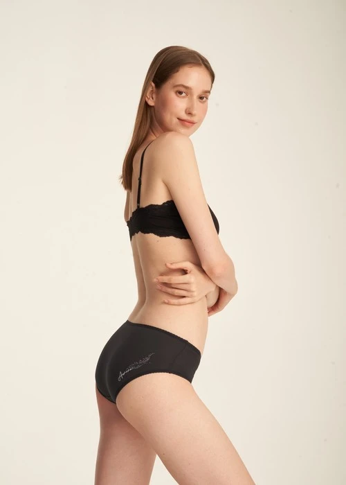 冬日氣息．花邊中腰三角內褲(花神紫-冰晶雪花)