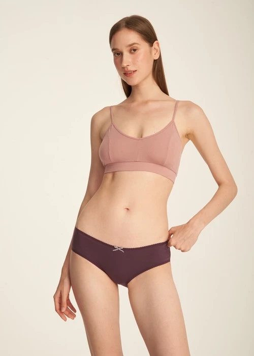 冬日氣息．花邊中腰三角內褲(花神紫-冰晶雪花)