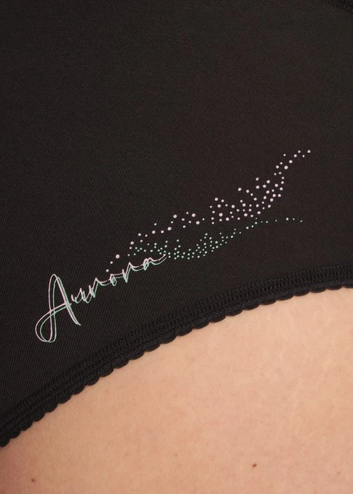 冬日氣息．花邊中腰三角內褲（黑-極光）