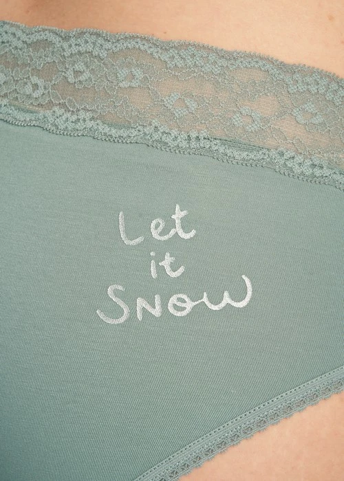 Nordic．窄版V蕾絲高腰三角內褲(釉瓷藍-流星)