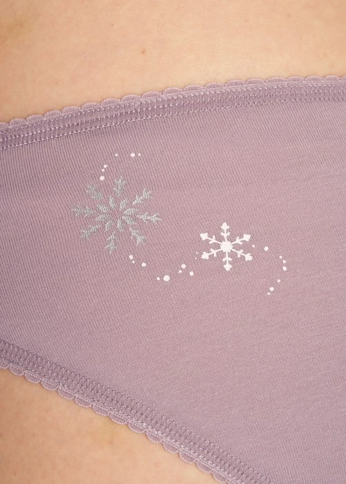 冬日氣息．花邊低腰三角內褲（花神紫-冰晶雪花）