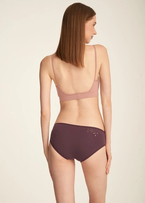 冬日氣息．花邊中腰三角內褲(花神紫-冰晶雪花)