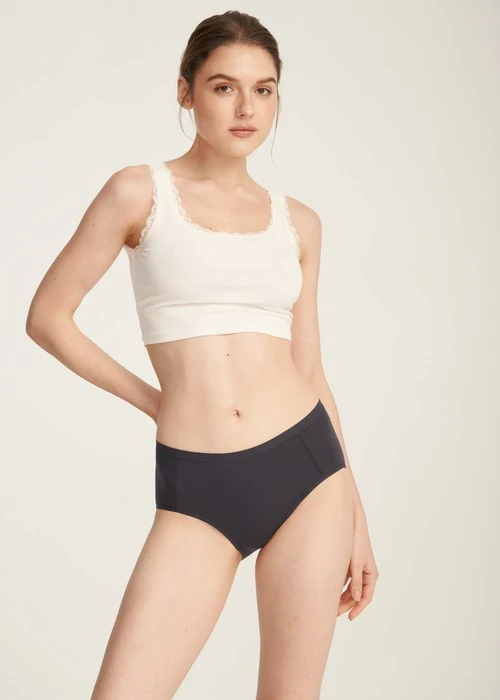 抗菌系列．高腰三角內褲(釉瓷藍-雪狐)