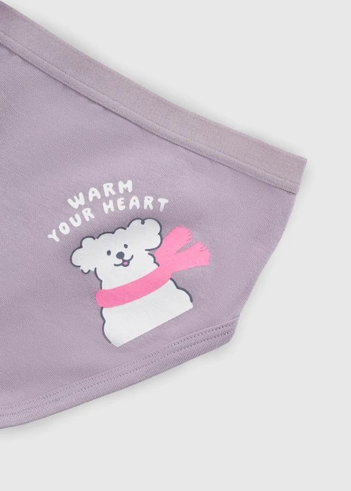 女童三入組_ 抗菌系列．緊帶三角內褲(暖暖圍巾)