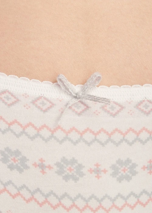 抗菌系列．花邊中腰三角內褲(米白-針織雪花)