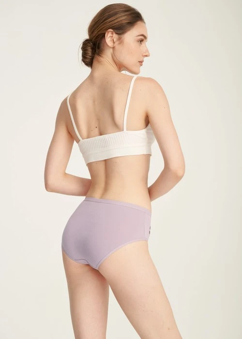 XXL 抗菌系列．緊帶高腰三角內褲(花神紫-刺繡鈕扣)