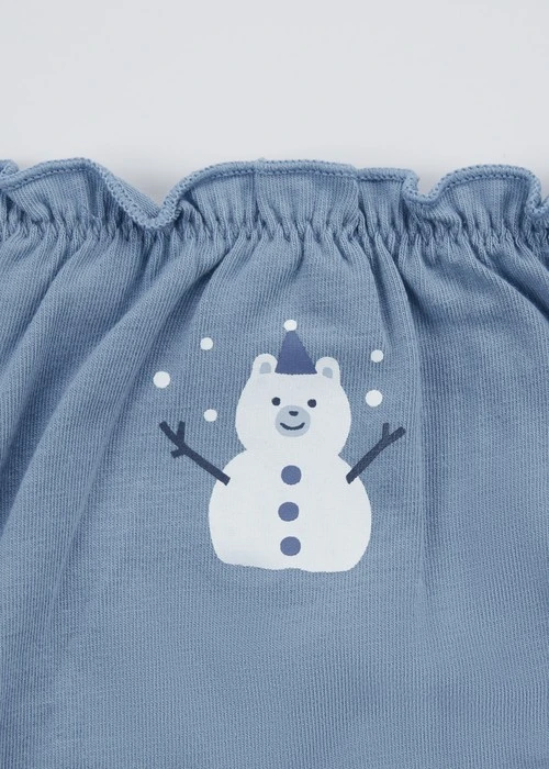 女童三入組_ 抗菌系列．抓皺花苞三角內褲(雪國童話)